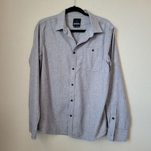 PrAna Men's Blue Long Sleeve Button Down Shirt